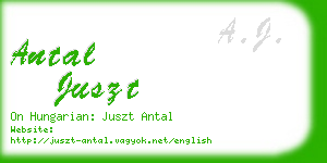 antal juszt business card